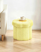 B FSOBEIIALEO Storage Ottoman Foldable, Sunflower Shaped Small Footrest - Image 6
