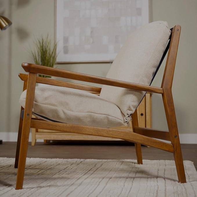 Grain Wood Furniture Solid Wood Mid Century Lounge Chair - Image 3