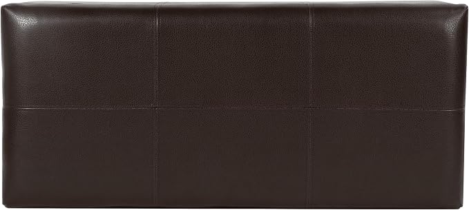 HomePop Espresso Faux Leather Storage Cocktail Bench - Image 10