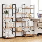 NUMENN Triple Column 4 Tier Bookshelf, Bookcase - Image 2