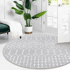 Lahome Moroccan Washable Round Rug 4Ft Round Area Rugs - Image 5