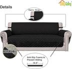 Easy-Going Reversible Couch Cover, 2 Cushion Sofa, Army Green/Beige | Oversized - Image 4