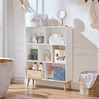 LEYAOYAO Cube Bookshelf 3 Tier Mid-Century White Modern Bookcase - Image 9