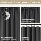 MIULEE 4 Panels Set Grey Blackout Curtains 63 Inch Length Bedroom | Thermal - Image 7