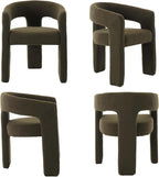 Modern Sherpa Dining Chairs Set of 6, Upholstered Barrel Chairs - Image 9