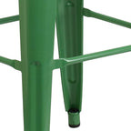 Flash Furniture Lily 4 Pack Commercial Grade 30" High Backless Green Metal - Image 6