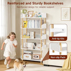 5-Tier Wooden Bookshelf, Modern Open Bookcase - Image 3