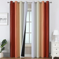 Burnt Orange and Greyish White Ombre Blackout Curtains 52Wx84L Inch Long | by ESTELARTEXTILER
