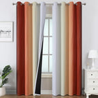 Burnt Orange and Greyish White Ombre Blackout Curtains 52Wx90L Inch Long | by ESTELARTEXTILER