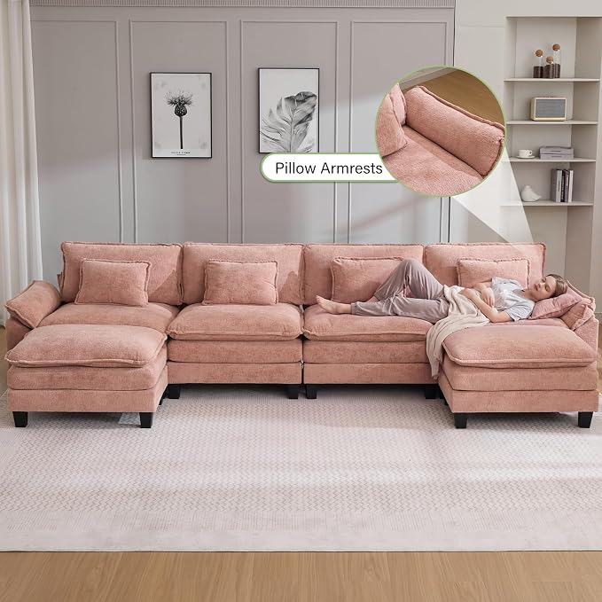 Oprisen 154" Modular Sectional Sofa, Comfy Cloud Couch Sectional Sofa - Image 5