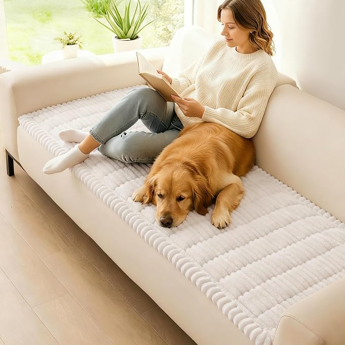 Couch Cover for Dogs, Washable Non Slip Plush Flannel Sofa Protector | Thick - Image 2