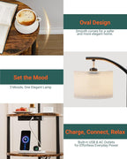 Round Side Table with Lamp and USB Ports, 3-Tier Small End Table - Image 5