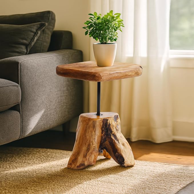 Natural Edge Cedar Stump Side Table - Image 7