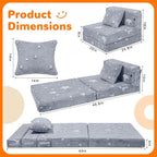 MeMoreCool Kids Tri-Fold Sofa Bed – Glow Star Floor Mattress & Foldable Futon - Image 5