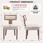 HNY Mid Century Modern Dining Chairs Set of 2, Farmhouse Linen Fabric - Image 2