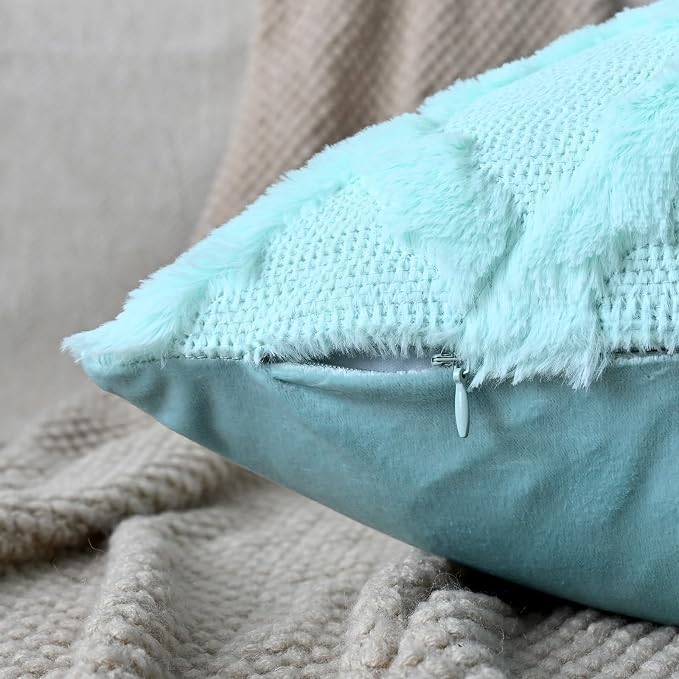 Set of 2 Soft Moroccan Throw Pillow Covers 20x20 Inch Plush Boho Decorative - Image 2