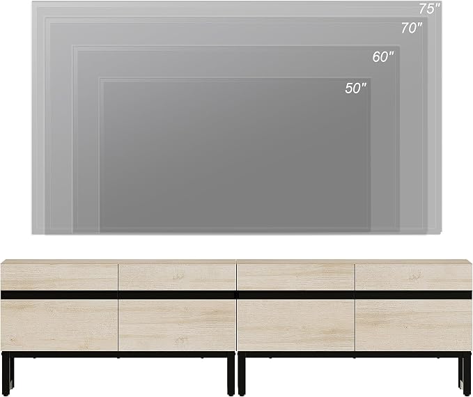 WAMPAT Modern TV Stand for 50-75 Inch TVs, Wood Entertainment Center - Image 5