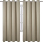Beige Thermal Blackout Curtains/52 x 72 Inch/Set of 2 Panels Room Darkening - Image 2