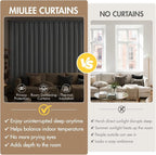 MIULEE 4 Panel Set Short Bedroom Blackout Curtains 54 Inch Long Light Grey | - Image 8