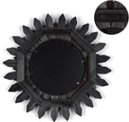 Honiway Black Wall Decor Wall Mirror 12 inch Boho Wall Decor Wood Decorative - Image 9
