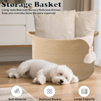 90L Extra Large Blanket Basket, Woven Rope Laundry Basket Hamper - Image 6