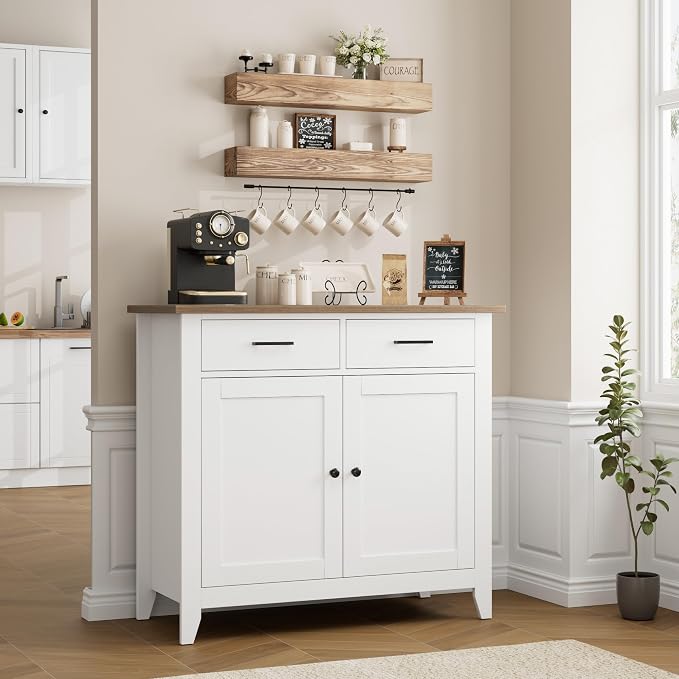 HORSTORS Kitchen Storage Cabinet, Modern Farmhouse Buffet Cabinet - Image 2