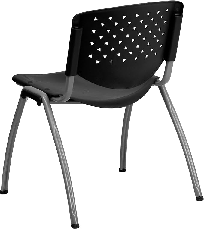 Flash Furniture HERCULES Series 880 lb. Capacity Black Plastic Stack Chair - Image 8