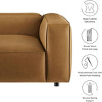 Modway Auren Vegan Leather Right Modular Armchair in Camel - Image 4