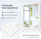 Tanmicoshomy White Shell Framed Rectangular Mirrors - Image 4
