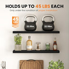 Fun Memories Floating Shelves for Wall, 40 Inch Long Set of 2 Rustic Wood Wall - Image 6