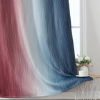 Navy Blue and Burgundy Red Ombre Blackout Curtains - Image 6