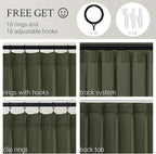 Topfinel Olive Green Pinch Pleated Linen Curtains 84 Inch Length 1 Panels - Image 2