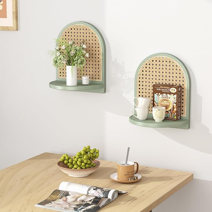 Arched Rattan Wall Shelf - Image 2