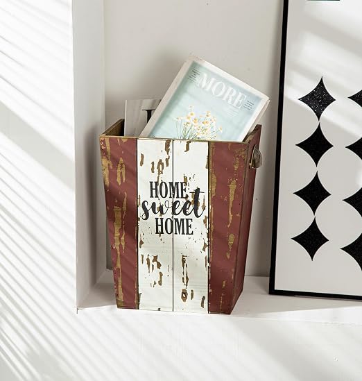 Small Wood Trash Can Wastebasket, Farmhouse Rectangular Garbage Can Waste Basket - Image 7