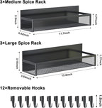 Aufworld Magnetic Spice Rack for Refrigerator, 6 Pack Magnetic Shelf, Fridge - Image 2