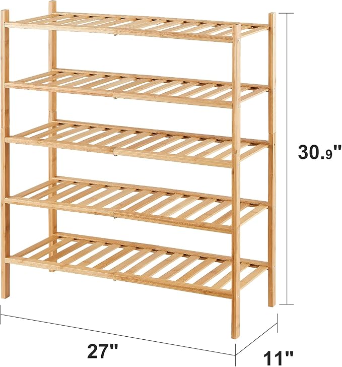 viewcare 5-Tier Bamboo Shoe Rack - Image 3