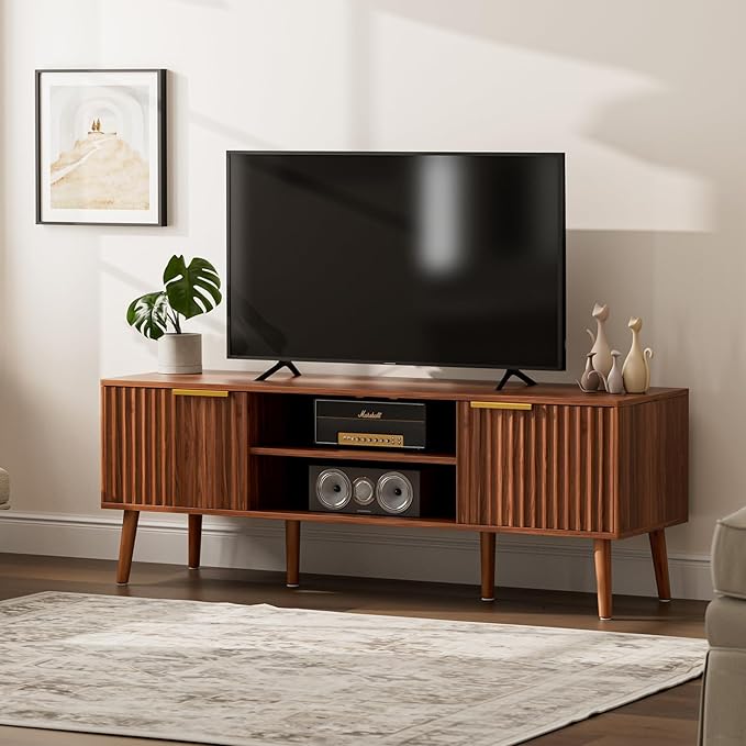 LCRBOL TV Stand for Living Room, Mid Century Modern Entertainment Center for - Image 6