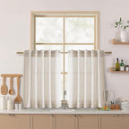Beige Farmhouse Curtains 30 Inch Length by Nanspring