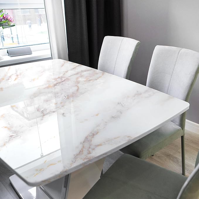 rabbitgoo Glossy Marble Contact Paper Peel and Stick Wallpaper 17.5" X 236.2" - Image 8