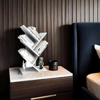 Godferyxin Small Bookcase for Desk Decor, 5-Tier White Wood Small Bookshelf – - Image 5