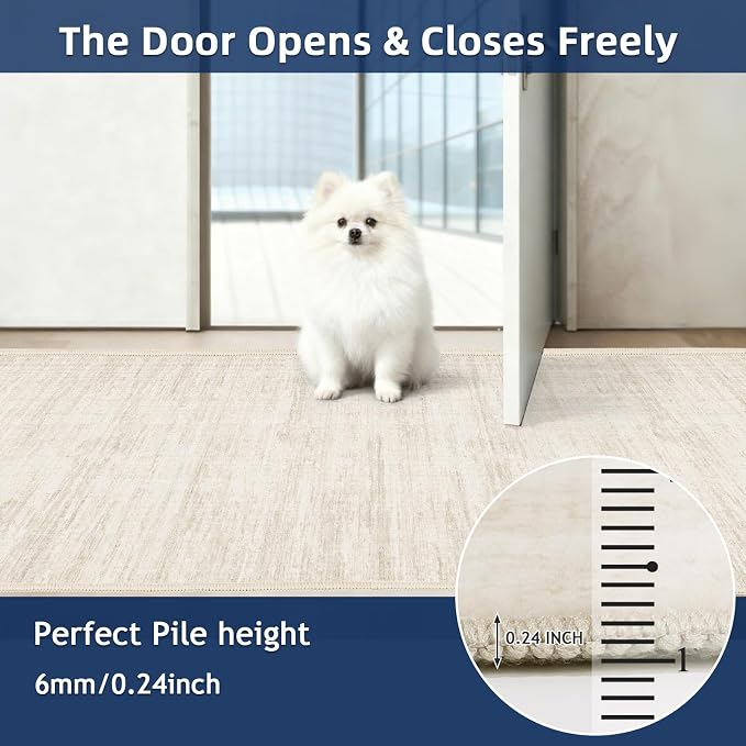 4x6 Rug - Stain Resistant Abstract Washable Rugs, Anti Slip Area Rugs - Image 5