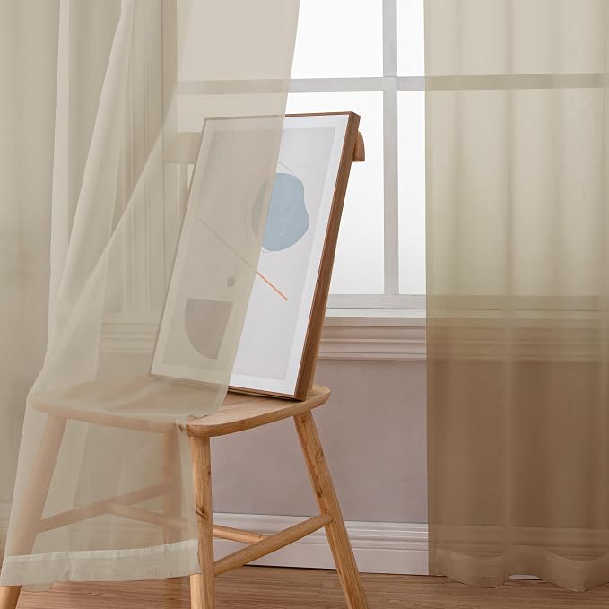 Taupe Sheer Curtains 78 inches Long - Image 6