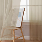 Sheer Curtains 63 inch Length 2 Panels Set, Light Weight Soft Solid Light - Image 6