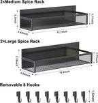 Aufworld Magnetic Spice Rack for Refrigerator, 4 Pack Magnetic Shelf, Fridge - Image 2