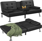 Flamaker Futon Sofa Bed Modern Folding Futon Set Convertible Recliner Lounge by Flamaker