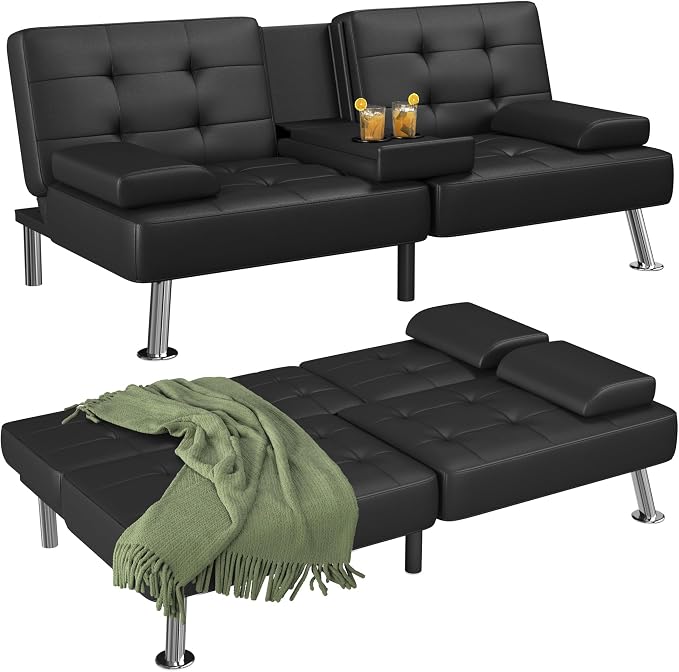 Flamaker Futon Sofa Bed Modern Folding Futon Set Convertible Recliner Lounge by Flamaker