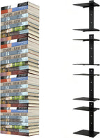 Invisible Floating Bookshelves 6 Tier, Heavy Duty Metal Book Organizer by liberty