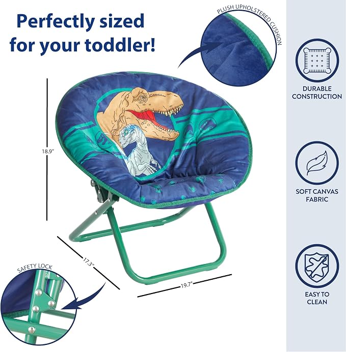 Jurassic World Dinosaur 19” Frame Folding Toddler Saucer™ Chair - Image 3