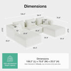 Novilla 106" Modular Sectional Sofa, Modern Cloud Sectional Couch - Image 2