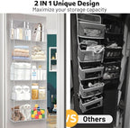 Over the Door Organizer 5 Tiers, Extra Large Behind Door Storage of 10 - Image 3